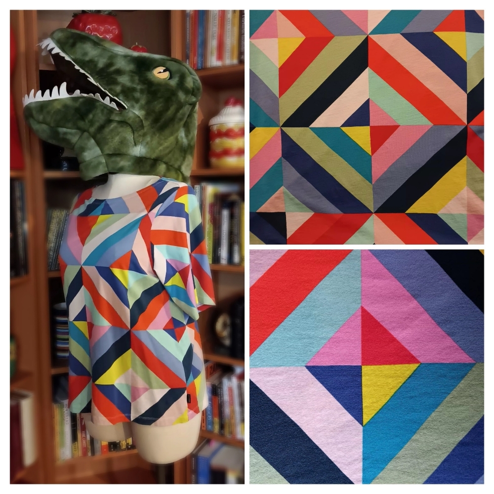 Marimekko Uniqlo Colorful Geometric Pattern Cotton Short Sleeve T-shirt